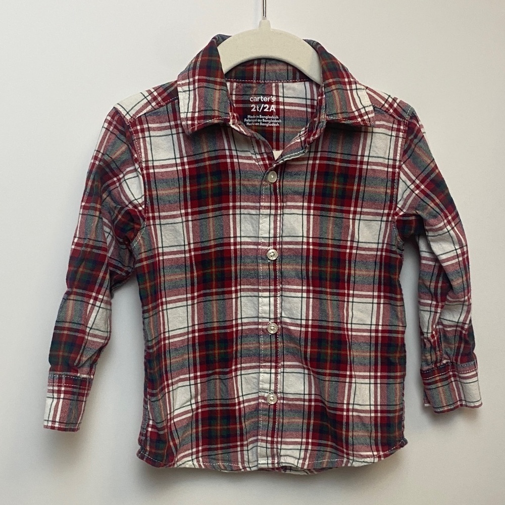 Carter's Kids Plaid Button-Down Shirt - Picture 1 of 6